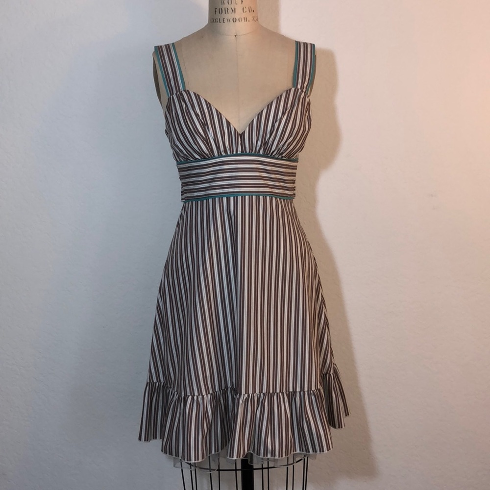 Speechless Sundress with Peek-a-boo Tulle and Teal Trim, Juniors Size 5